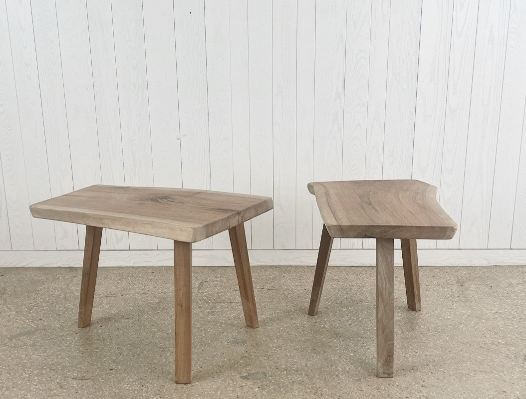 live edge walnut side table
