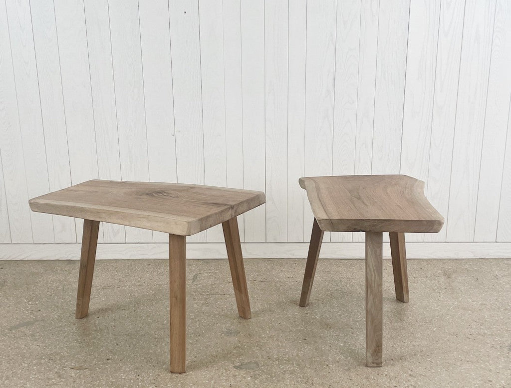 live edge walnut side table