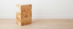 the triple drawer burl lacquered nightstand