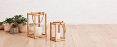 rattan and glass lantern collection