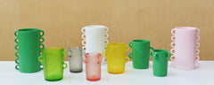 resin loopy green vase collection by tina frey
