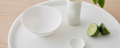 resin halo tray white collection by tina frey