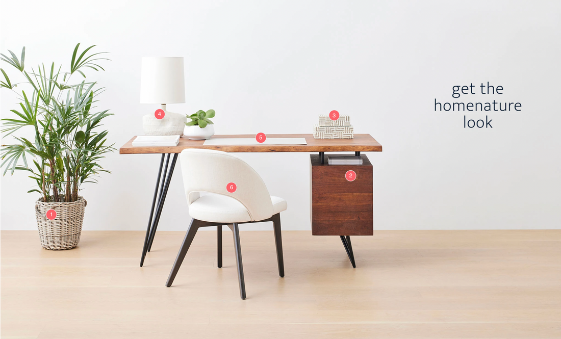 our acacia desk ready for the home office