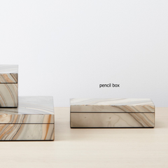 marbleized lacquer pencil box