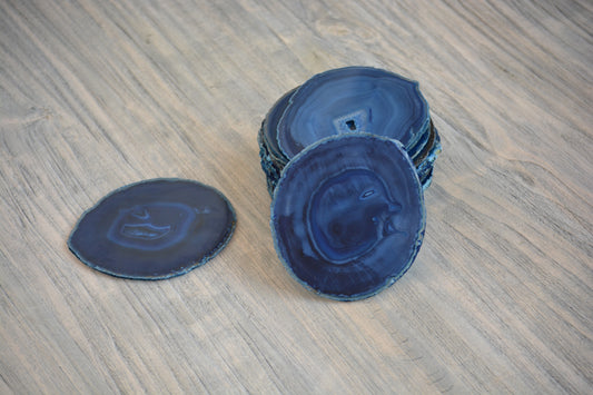 agate thin slice - blue