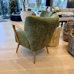 vintage pair of olive armchairs