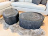 black petrified coffee table, rough
