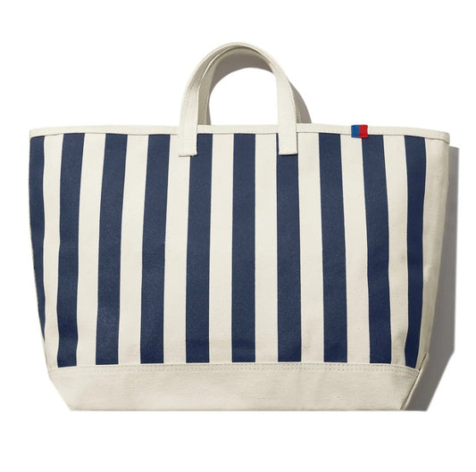 the all over striped tote - navy