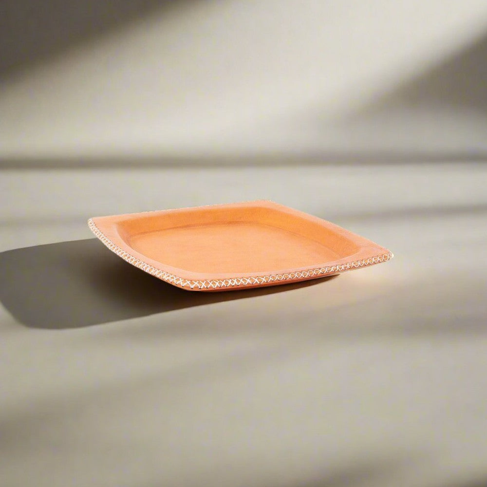 leather wrapped square tray