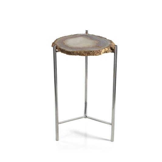 sliced agate occasional table