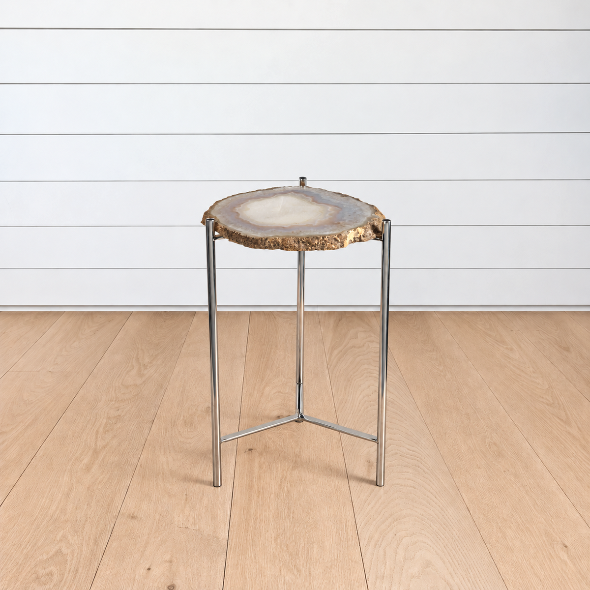 sliced agate occasional table