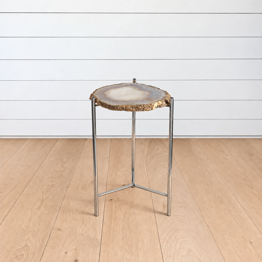 sliced agate occasional table