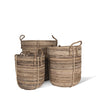 round rattan basket basket with rope handles - medium