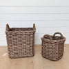 faux wicker square baskets, set of 2