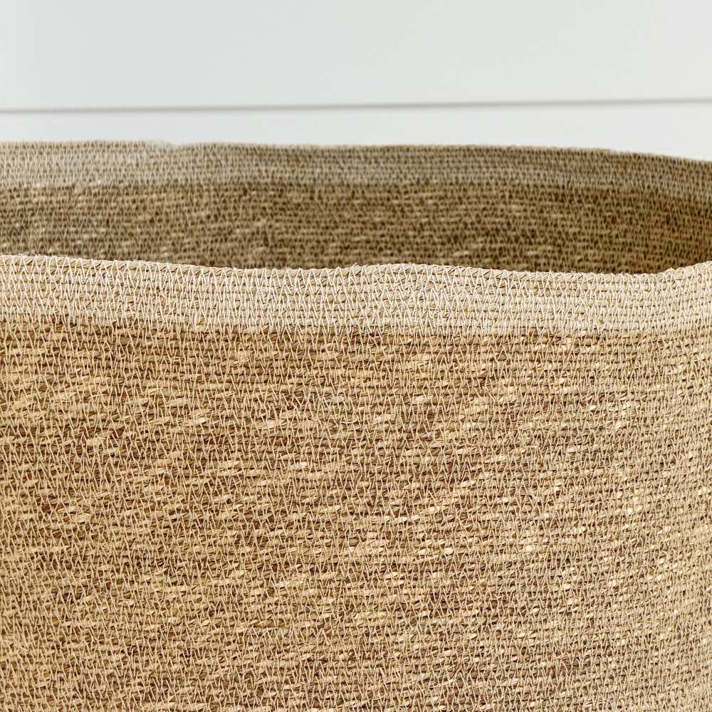 seagrass natural and eggshell basket