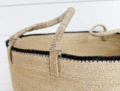 seagrass natural and white basket