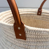 white cotton & seagrass basket, small