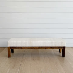 hemp kilim & oak bench 60"
