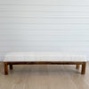 hemp kilim & oak bench 72"