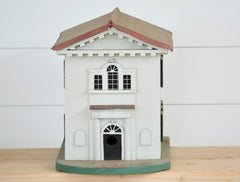 vintage american white mansion birdhouse