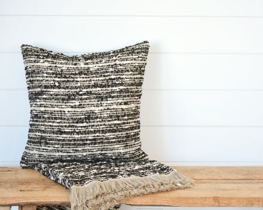 nubby throw, black, 71x59