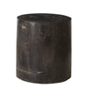 petrified wood round black stool