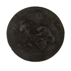 petrified wood round black stool
