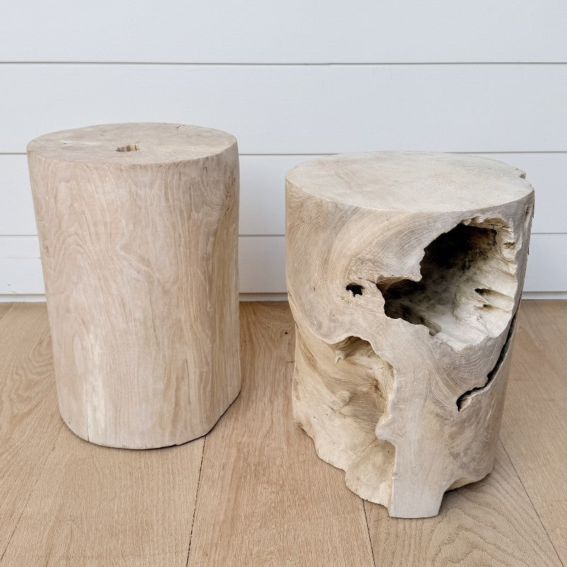 the bleached teak stool