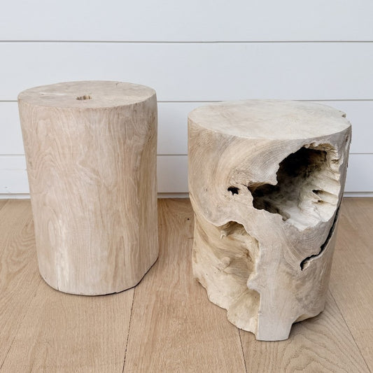 the bleached teak stool