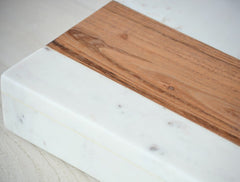 marble and acacia cheese set