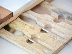marble and acacia cheese set