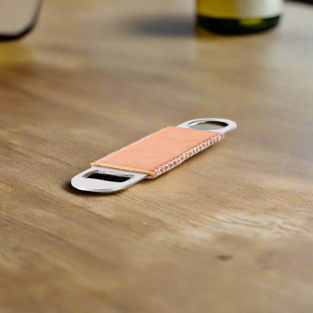 leather wrapped bottle opener