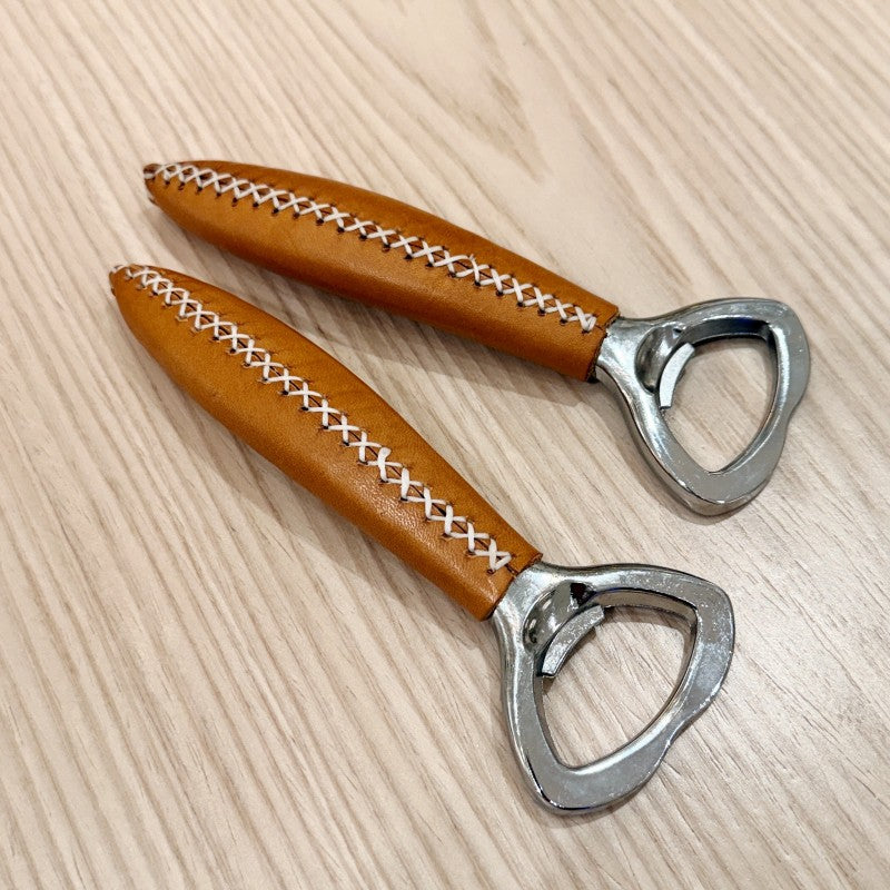 leather wrapped bottle opener