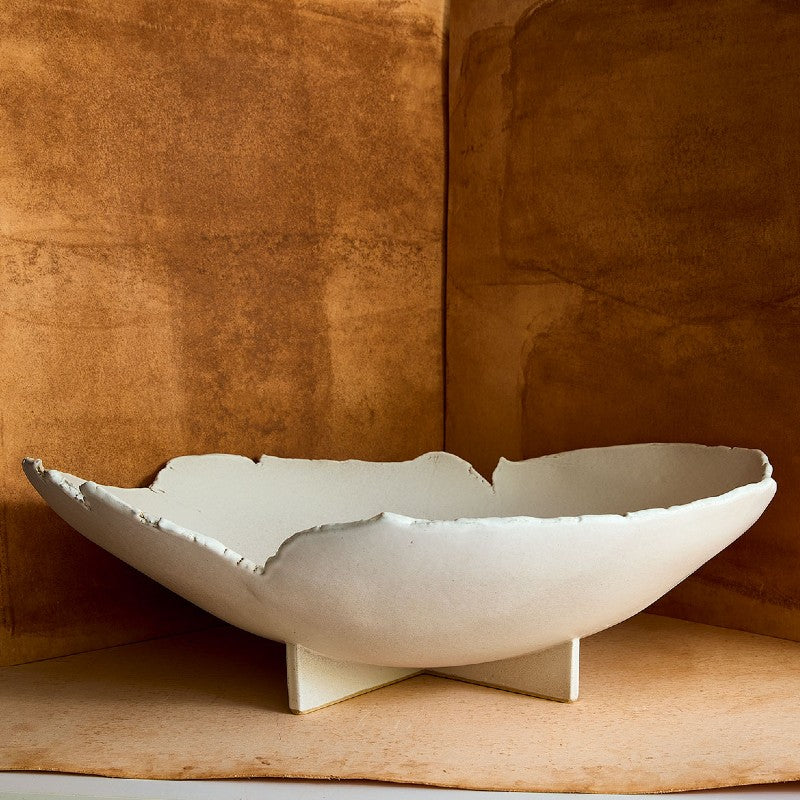 warner walcott live edge bowl on x base