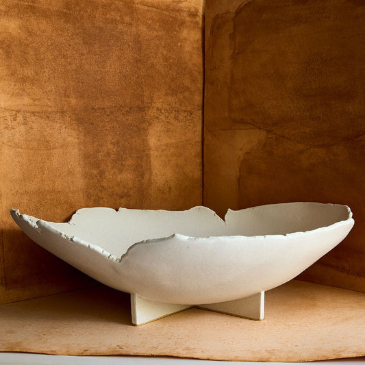 warner walcott live edge bowl on x base