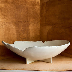 warner walcott live edge bowl on x base