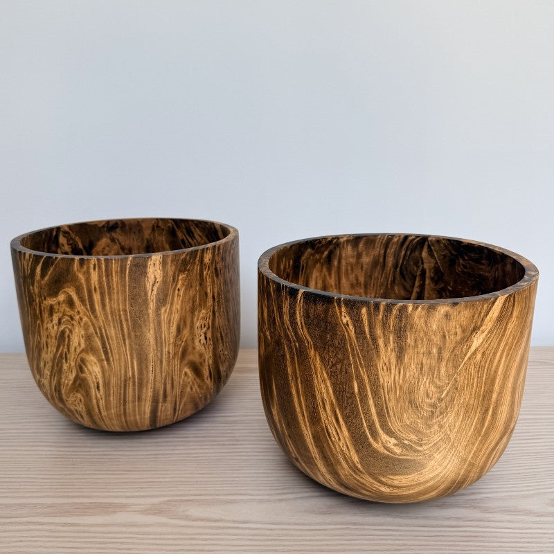 marbleized mango wood bowl