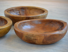 polished teak bowl