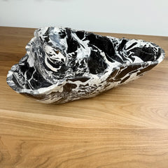 black and white marble bowl
