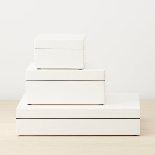 white lacquer stationery box