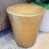 vintage hammered brass side table
