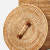 rattan hamper with wooden handles
