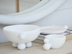 resin bubble bowls and platter by tina frey