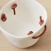 resin ice bucket small with leather handles, white