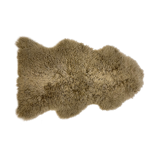 long wool curly sheepskin in butterscotch