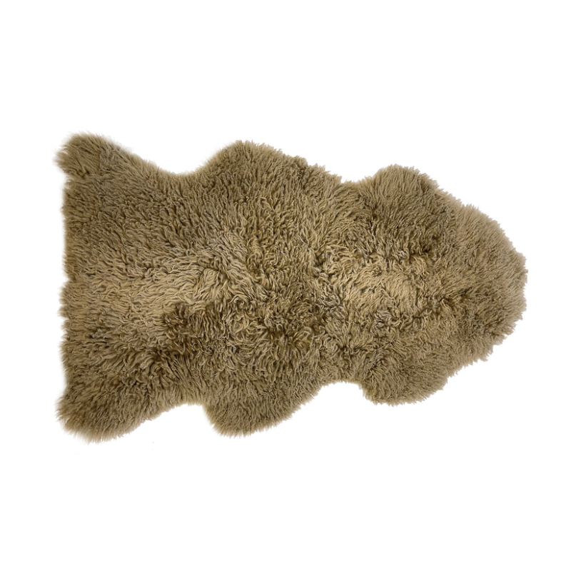 long wool curly sheepskin in butterscotch