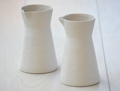 white stoneware carafe