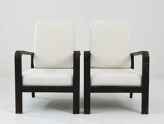 vintage pair of reclining armchairs