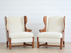 vintage pair of wingback chairs
