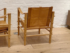 vintage pair of european campaign chairs